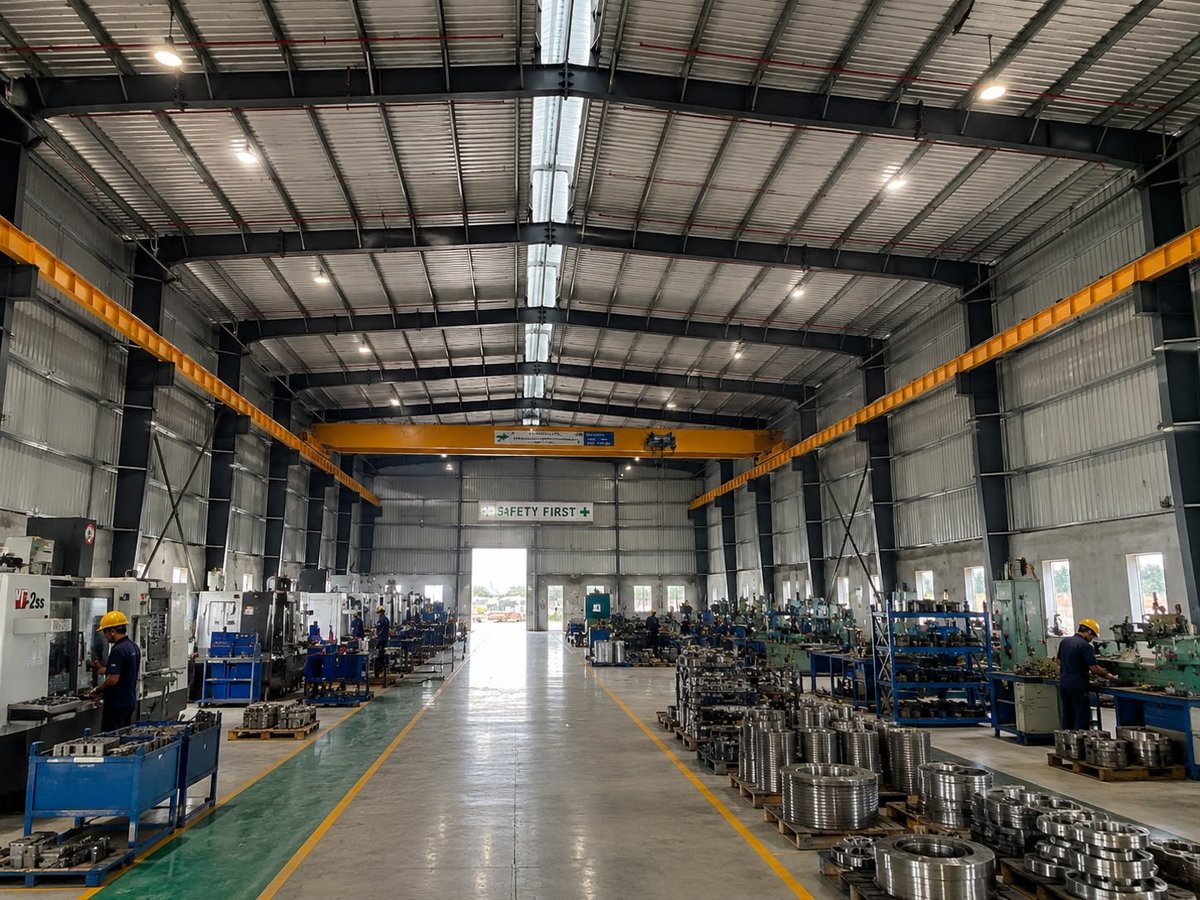Planned machining shed at the Chakan facility